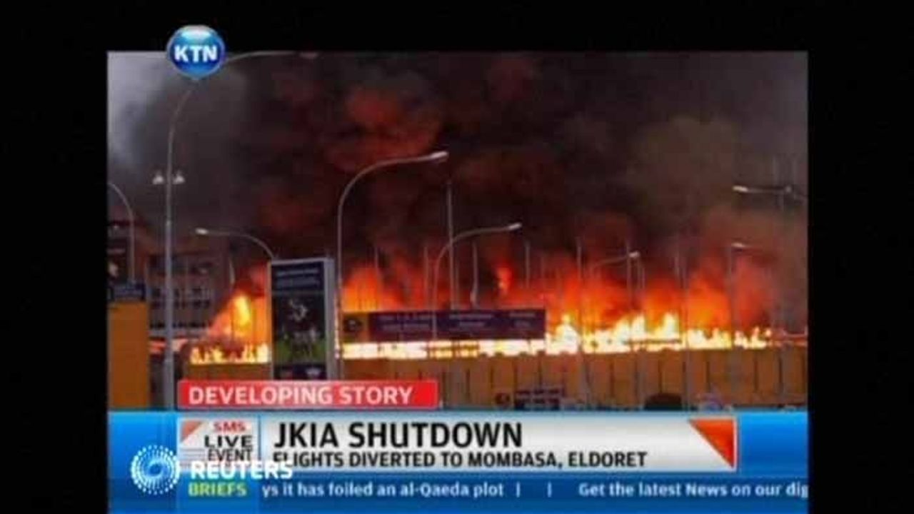 Kenya airport terminal in flames