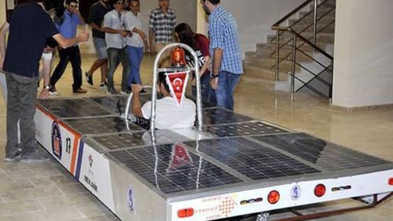 Antalyas solar powered car made from recycled orange squeezing machine