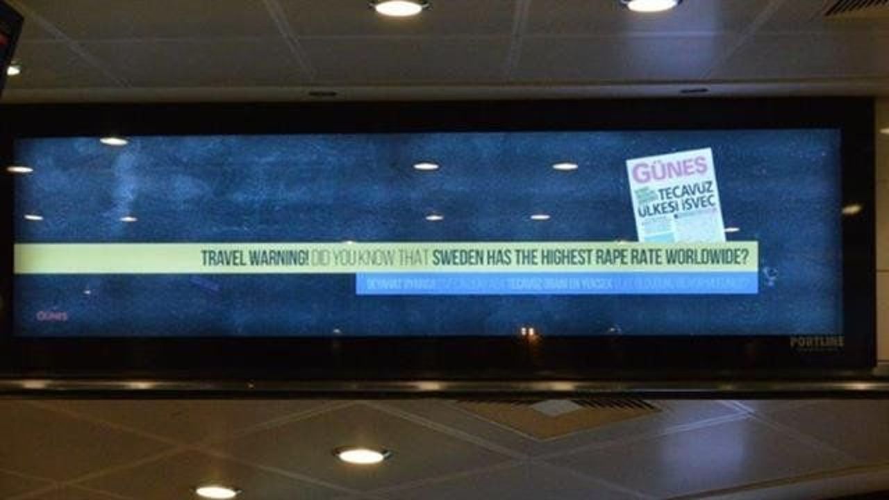 Istanbul airport ad warns travelers of Sweden’s high rape rate