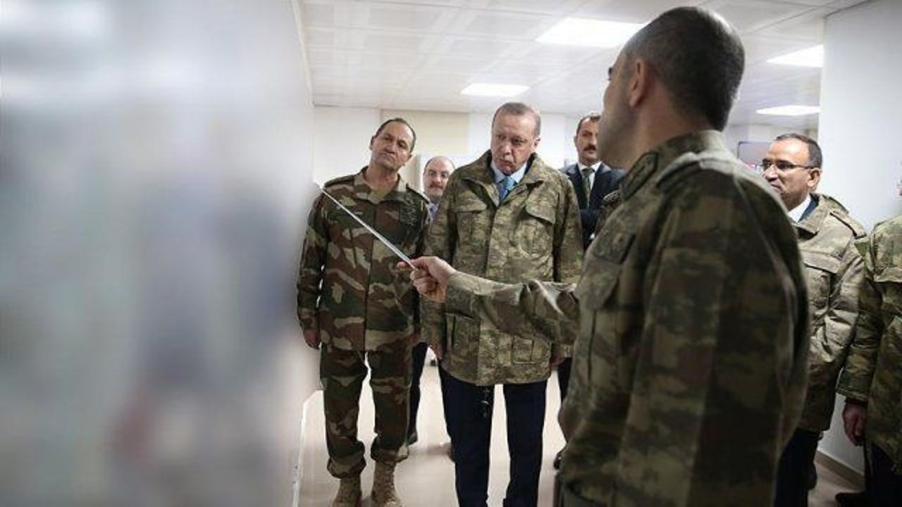 President Erdogan visits military command center in south