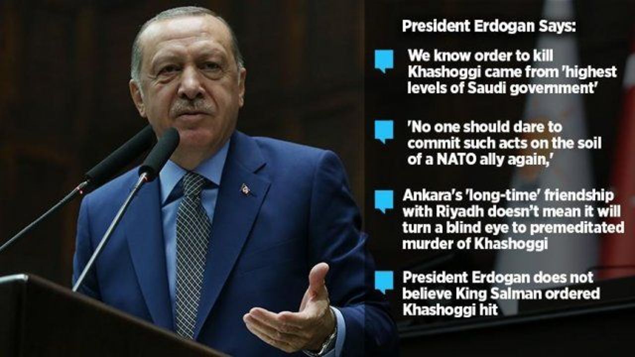 Erdogan says top Saudi officials ordered Khashoggi hit