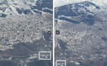 The extent of the destruction was reflected in the satellite images before and after the earthquake