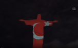 Turkish and Syrian flags projected on 'Christ the Redeemer' statue in Brazil
