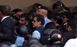 Former Pakistan PM Imran Khan leaves the court building