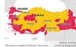 Türkiye election results map published by France caused an event