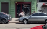Ukrainian children escape screaming from Russian missile