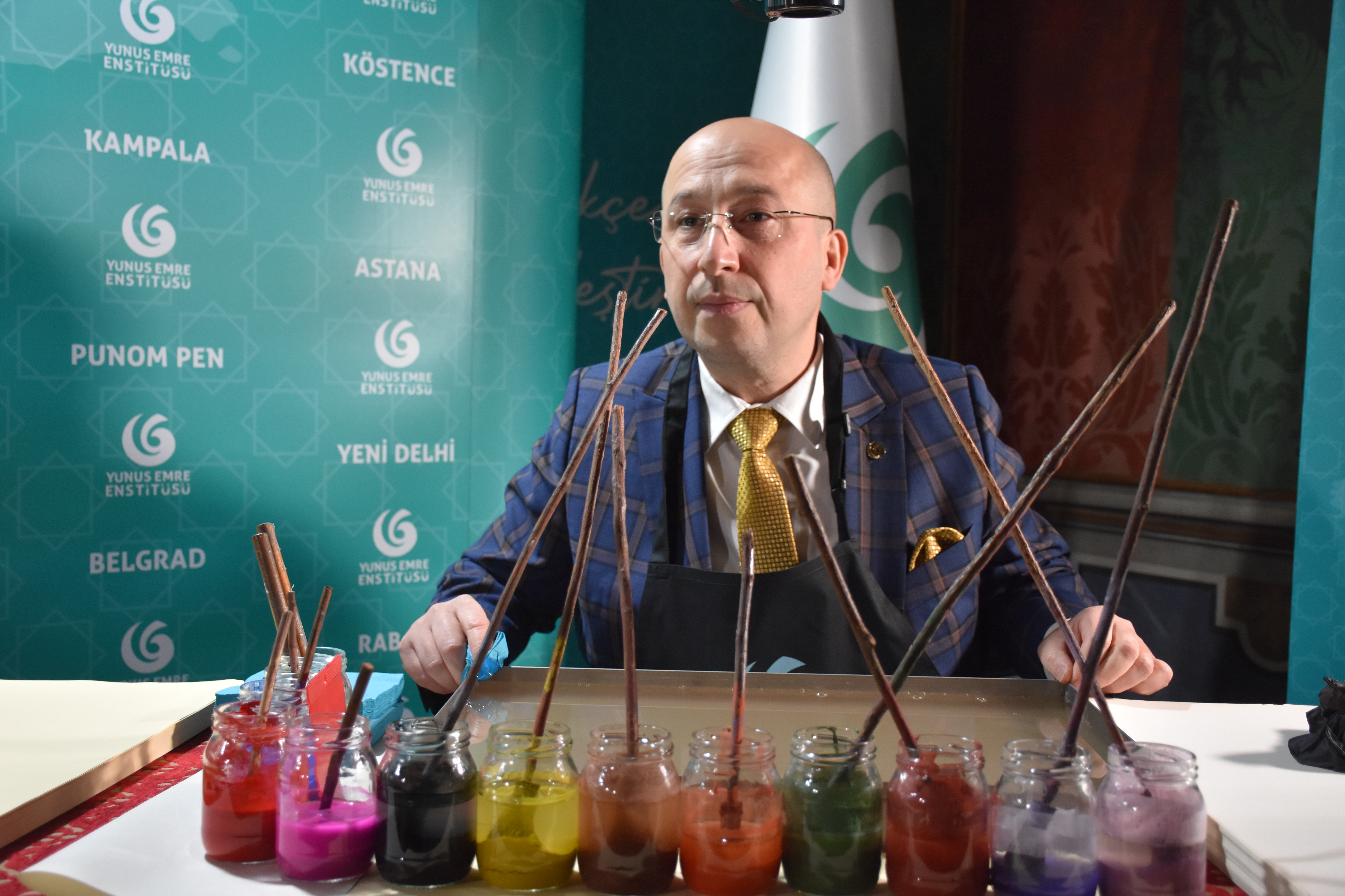 Marbling art presented at YEE Turkish Cultural Center in Rome