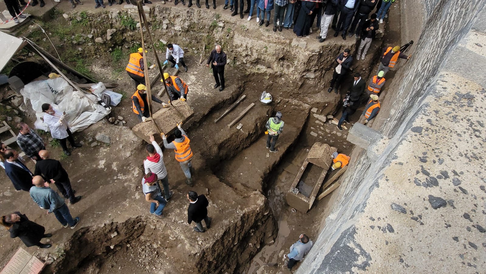 Roman sarcophagus with a 'Maltese Cross' found in Diyarbakir