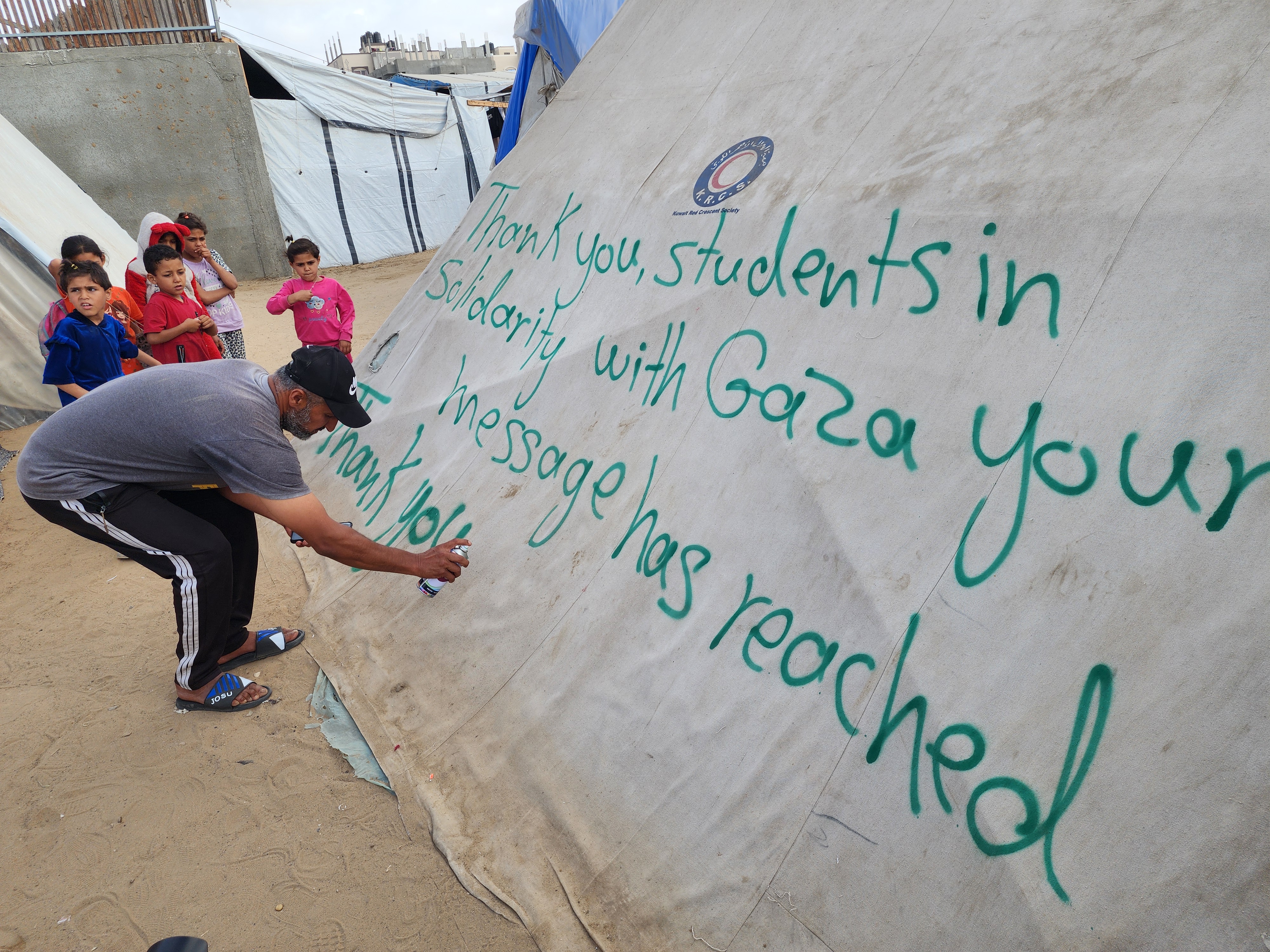 'Message received': Displaced Palestinians thank US students for solidarity protests