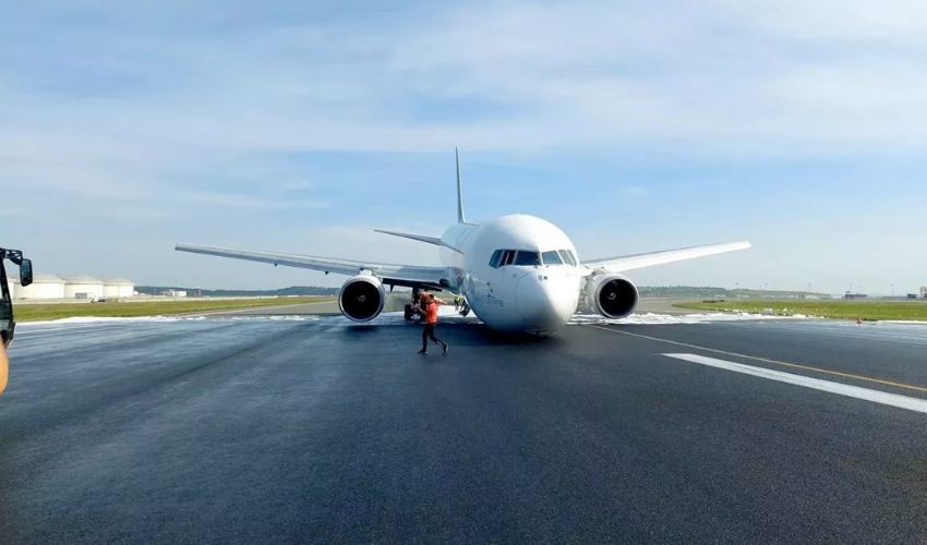 Cargo plane makes emergency belly landing at Istanbul Airport